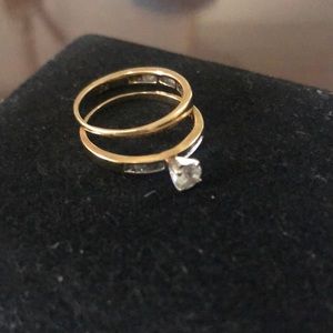 14 k gold diamonds ring with set